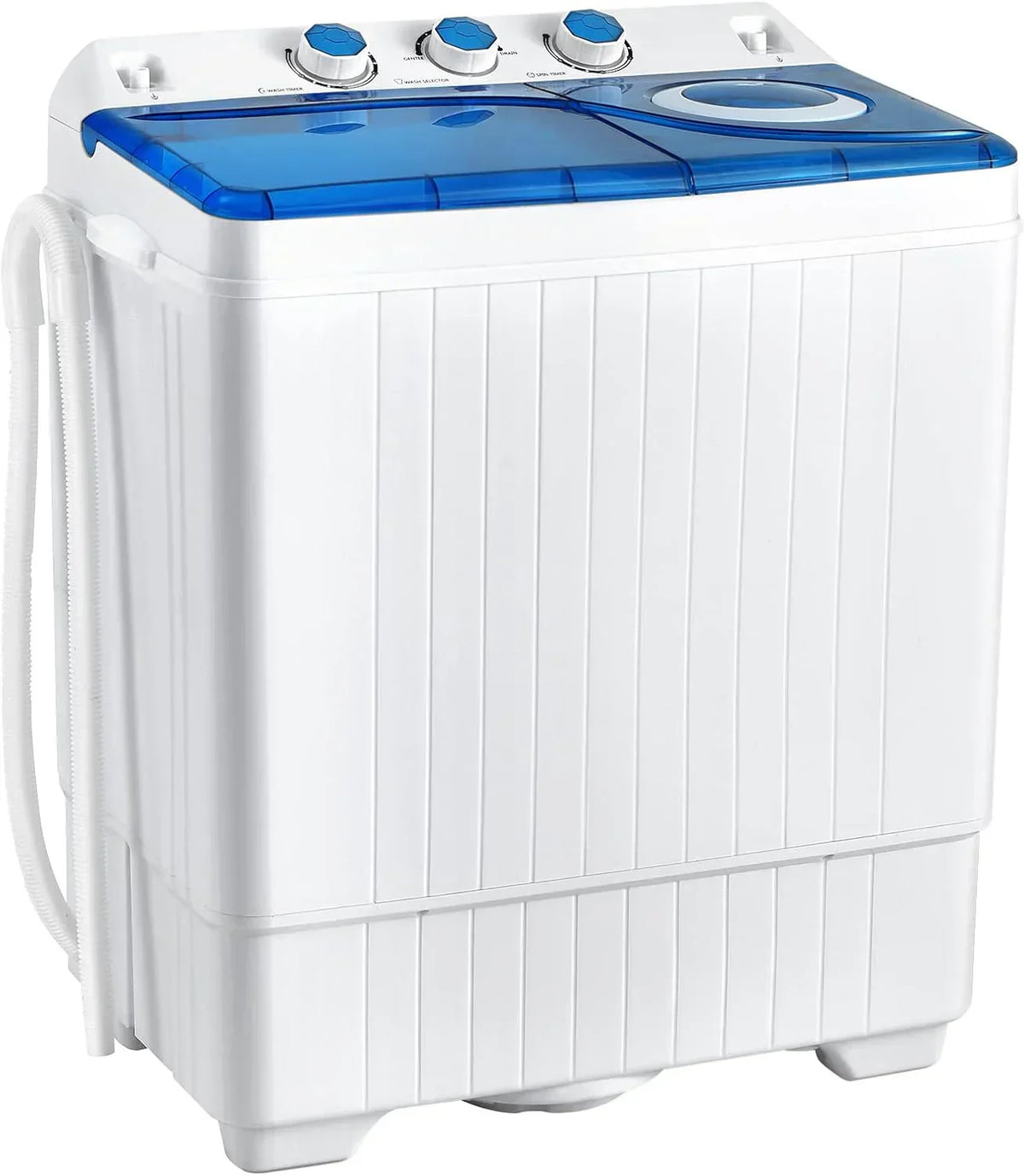 Costway Double Tub Washing Machine, 26 lb Capacity, 18 lb Wash, 8 lb Spin, Drain Pump