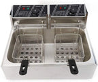 Miumaeov Stainless Steel Countertop Deep Fryer With Frying Baskets And Lid, 12.7QT/12L Capacity