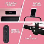 BITOUSHI Under Desk Walking Pad Treadmill 2 In 1, 3.0HP, 220 Lb Capacity - Pink