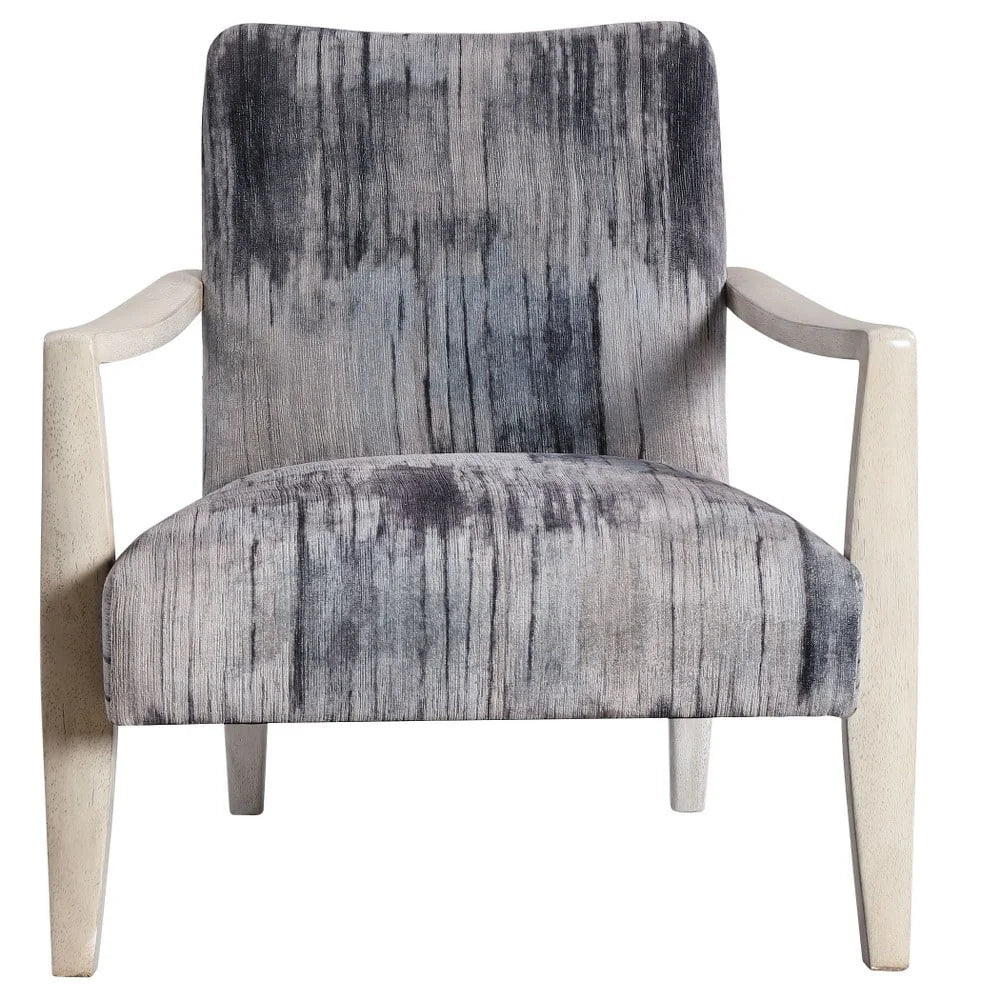 Bailey Street Home Gate House Mews 31 inch Accent Chair Charcoal/Gray/Blue Chenille/Natural Off-White Finish - 208-Bel-4361897