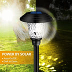 Solar Garden Landscape Lights, 8 Pack - Waterproof Glass Stainless Steel Auto-On/Off
