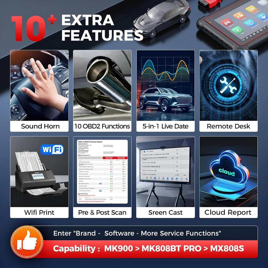 Autel MaxiCOM MK900 Automotive Diagnostic Scan Tool With 40+ Service Functions And Active Tests - MK900