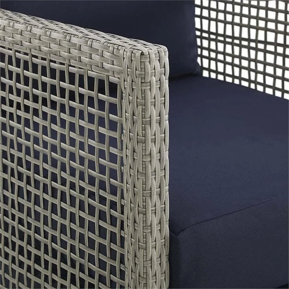 Afuera Living Wicker Patio Loveseat, Gray - 52in W x 32in D
