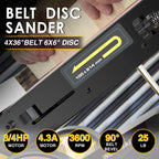 Woodskil Belt And Disc Sander, 4 x 36 in Belt, 6 in Disc, 4.3A