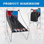 Costway Dual Shot Basketball Arcade Game, Blue, 8 Game Modes, 81in x 43in x 81in