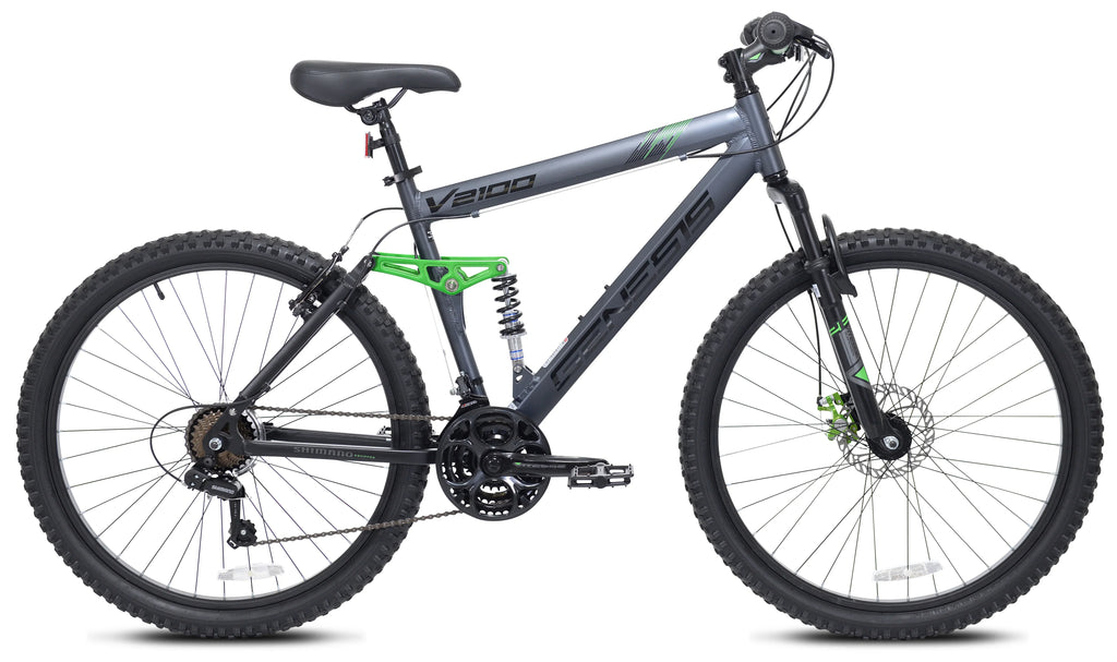 Genesis V2100 Men's Dual Suspension Mountain Bike, 26in, Slate Gray