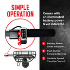 Chore Warrior Electric Wheelbarrow Powered Utility Cart, 350 LBS Capacity, Metal Mesh Deck, 8 Hour Battery Life