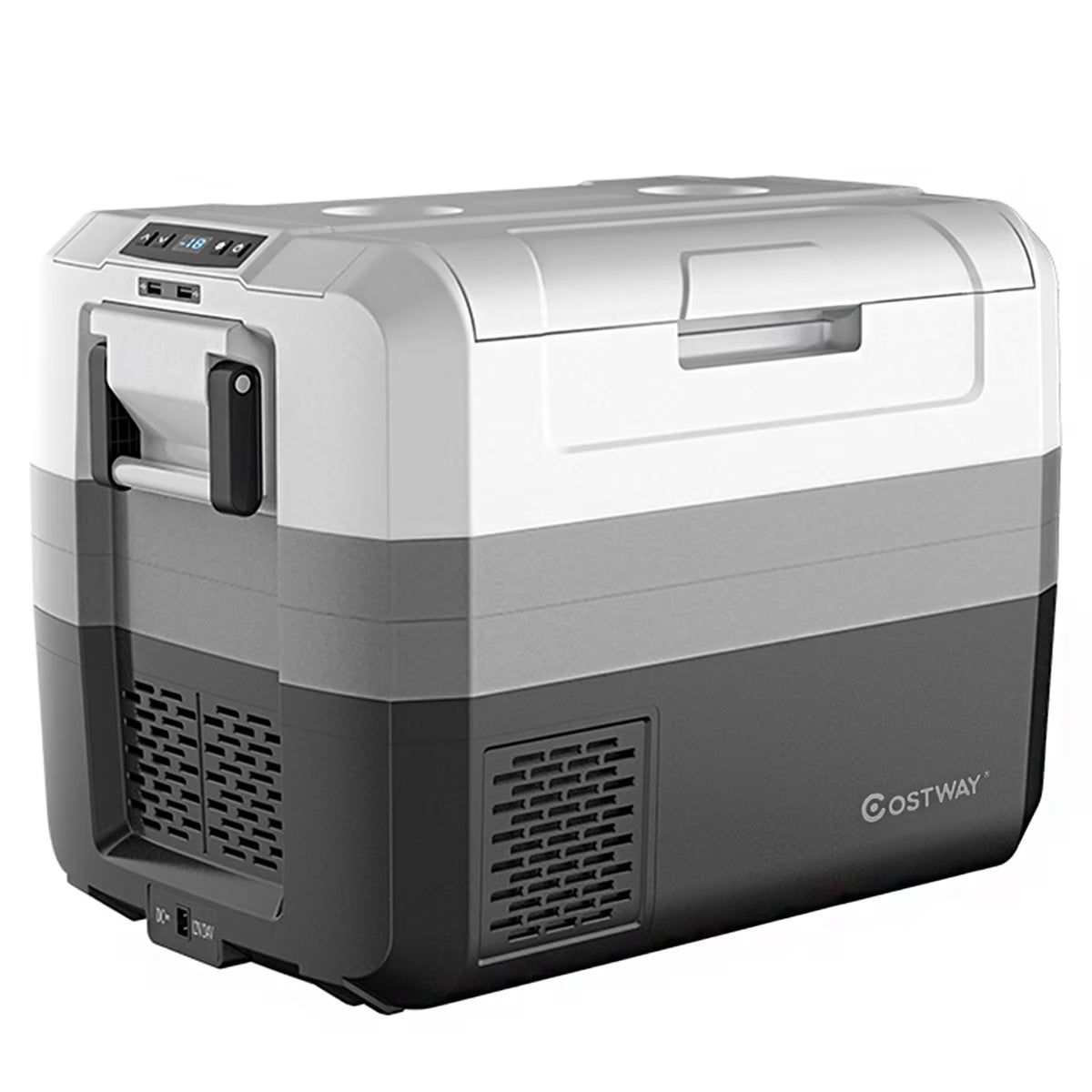 Costway 58 Quart Portable Electric Car Refrigerator Freezer - Dual Zone