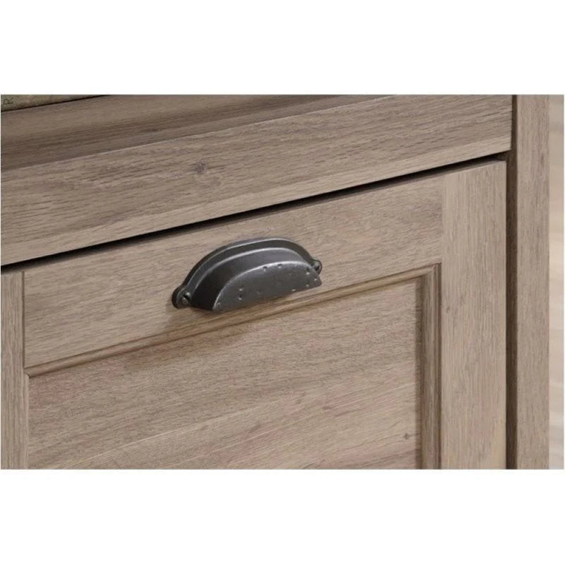 Bowery Hill Traditional Wood Executive Desk With File Drawer, Salt Oak