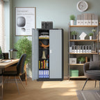 WORKPRO Metal Storage Cabinet With Locking Doors, Adjustable Shelves, Black, 71 Inches Tall - 31-1/2 x 15-3/4 Inch