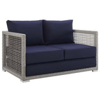 Afuera Living Wicker Patio Loveseat, Gray - 52in W x 32in D