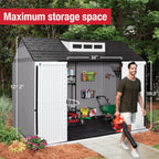 Rubbermaid Resin Outdoor Storage Shed With Floor, 7 x 7 Ft, Gray
