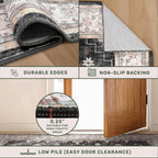 Hazo Haus Washable Low-Pile Area Rug 10x14 Black/Multi