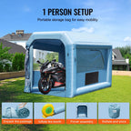 KFFKFF Portable Inflatable Spray Shelter 9.8 x 8.2 x 8.2 ft With 550 W Blower And Filtration System - GZYJXKF03