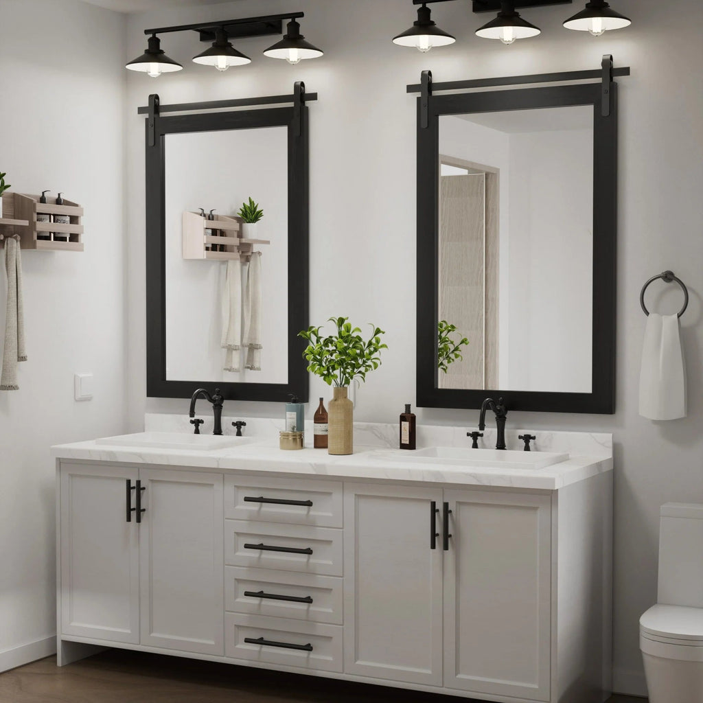 Rectangular Wall Mirror With Wood Frame, 18 x 26 in, 22 x 30 in, 24 x 36 in, or 40 x 26 in - Multiple Sizes