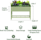 Vego Garden Elevated Raised Garden Bed With Legs And Storage Rack, 2' x 4', Olive Green - V Series