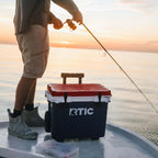 RTIC Ultra-Light Wheeled Hard-Sided Cooler, 22 QT, Fits 28 Cans or 6 Wine Bottles, White & Grey