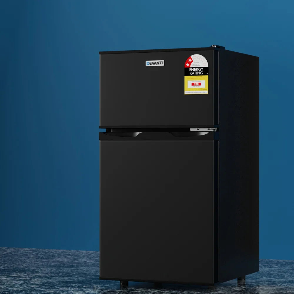 Devanti Bar Fridge Mini Freezer Refrigerator, 80L, Black