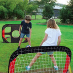2-In-1 Kids Pop-Up Football Soccer Goal Net, 40in x 28in x 28in, Black - With Portable Bag