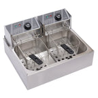 Commercial Electric Deep Fryer, 5000W, 12L Single Tank, Stainless Steel Fry Basket