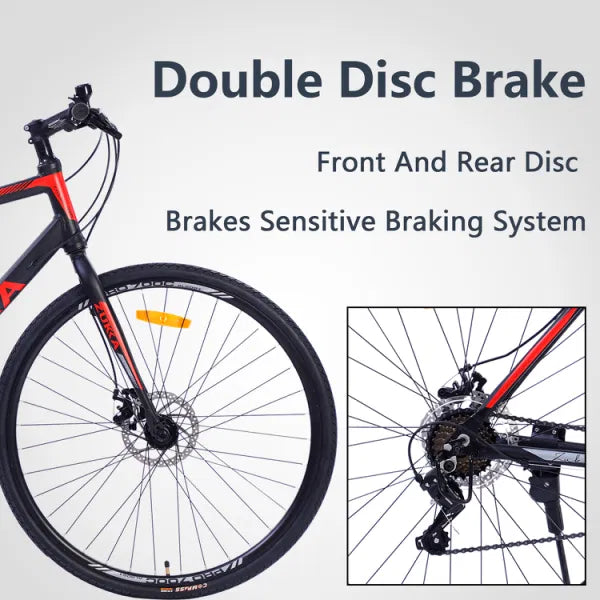 21 Speed Hybrid Bike 700C Disc Brake City Bicycle