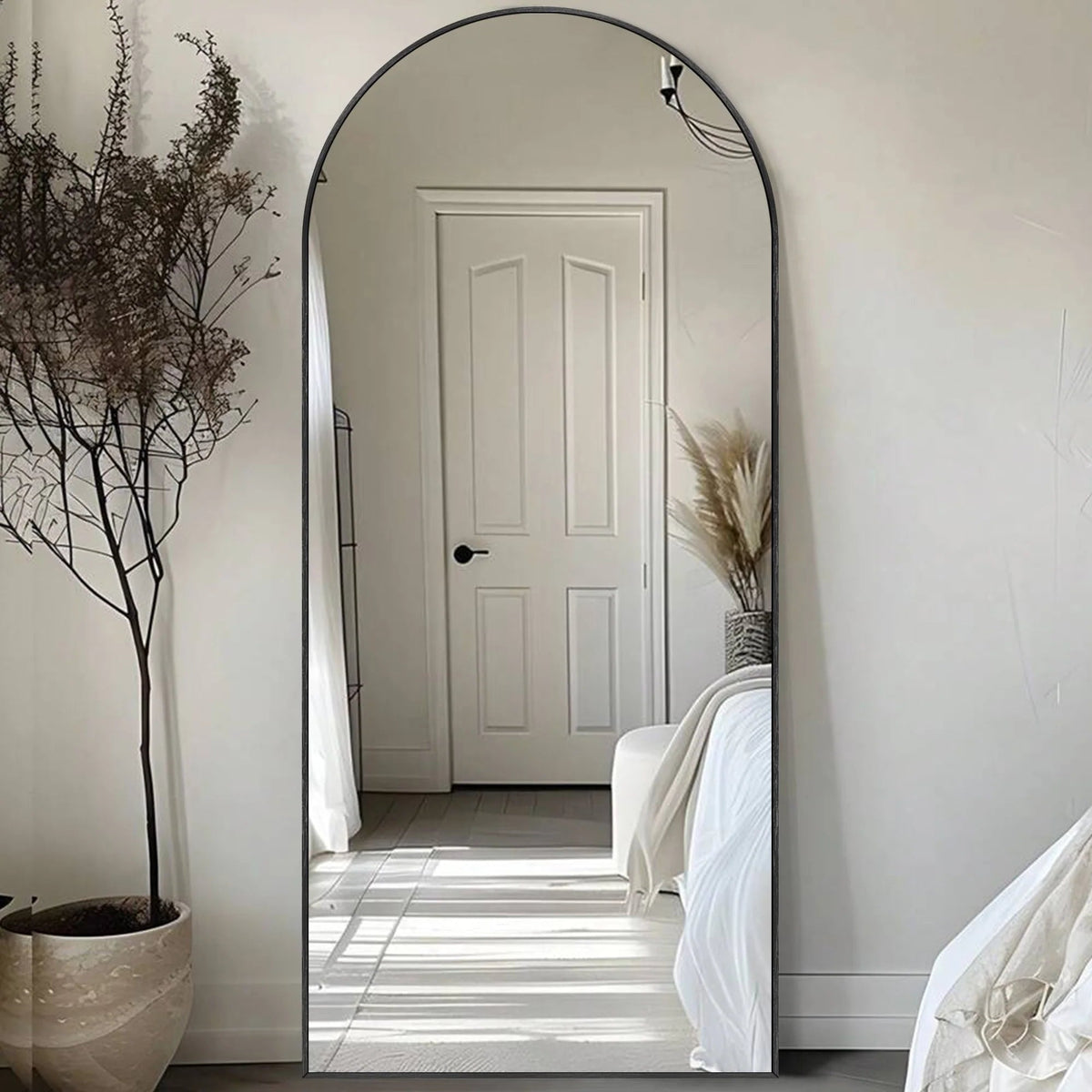 Arched Full Length Floor Mirror With Aluminum Alloy Frame - 65x22, 71x24, 71x28, 71x32