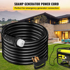 VEVOR Generator Extension Cord 50 ft 50 Amp STW 125V 250V 12500W N14-50P SS2-50R CS6364 - 45446 + 45505