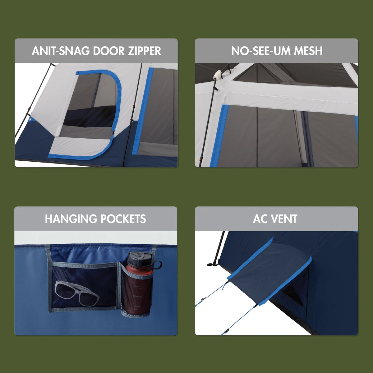 Ozark Trail 10-Person Lighted Instant Cabin Tent, 14' x 10', 40 lbs - 30711