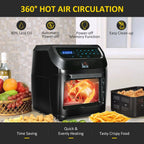 GVJMTKP 12 QT 8-In-1 Air Fryer Oven Combo, 1700W, Black