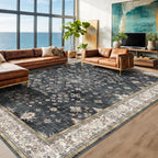 Hazo Haus Washable Low-Pile Area Rug 10x14 Black/Multi