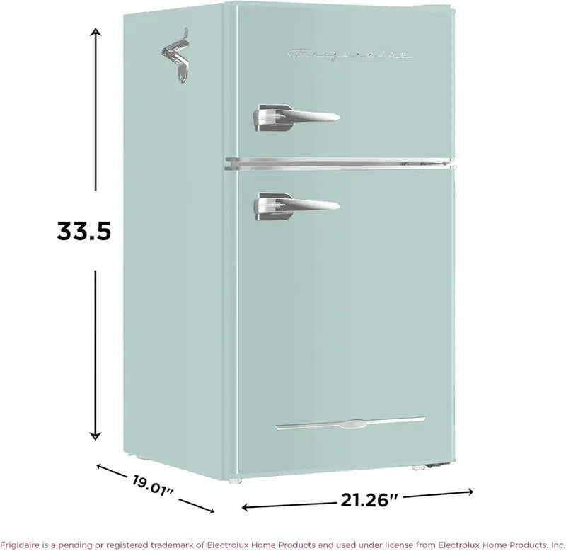 Frigidaire Retro-Style Mini Fridge With Freezer, 3.1 Cu. Ft., Two-Door, Built-In Bottle Opener