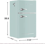 Frigidaire Retro-Style Mini Fridge With Freezer, 3.1 Cu. Ft., Two-Door, Built-In Bottle Opener