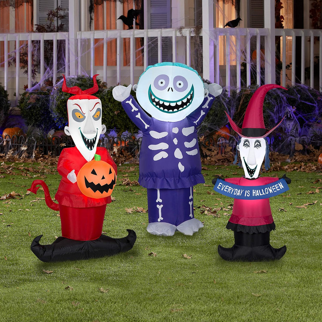 Gemmy Airblown Inflatable Disney Lock, Shock And Barrel Halloween Decoration, 48.03 in x 11.42 in x 23.23 in