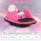 12V Toddler Battery Powered Bumper Car With Dual Joysticks And 360 Degree Spin