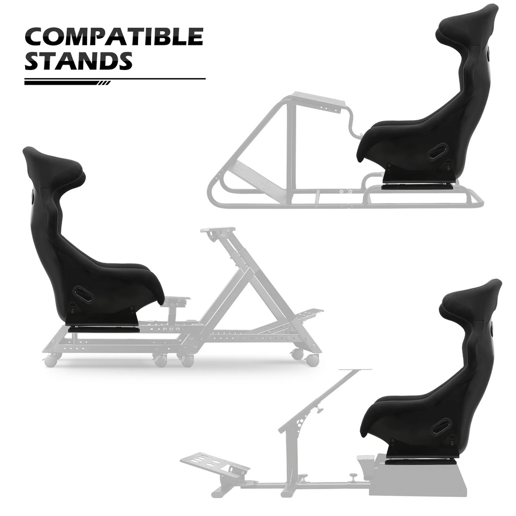 MoNiBloom Racing Simulator Game Seat With Adjustable Slide, Black