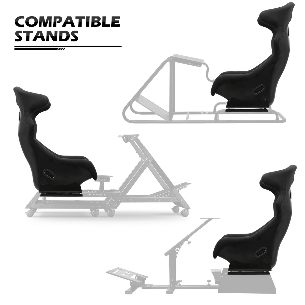 MoNiBloom Racing Simulator Game Seat With Adjustable Slide, Black