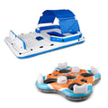 Bestway CoolerZ Tropical Breeze 6-Person Island Raft And Rapid Rider X4 4-Person River Lounger - 153 x 108 inches
