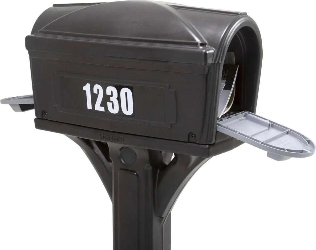 Simplay3 Dig Free Easy Up Classic Black Plastic Mailbox, 21.00 x 21.00 x 50.00 Inches - 42002R-04