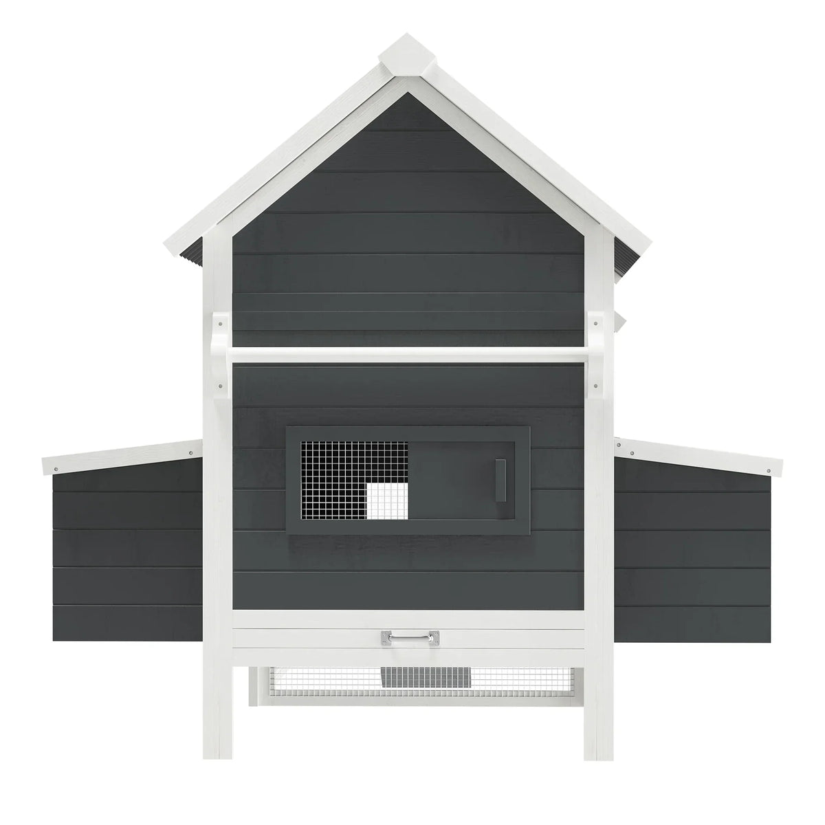 PawHut Large Chicken Coop, 162 in, For 6-8 Chickens, Storm Gray/Crystal White - D51-336V00CG