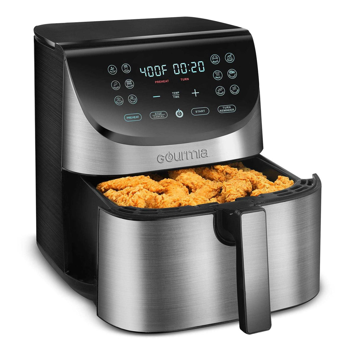 Gourmia Digital Air Fryer 8 Qt Stainless Steel