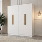 FUFU&GAGA Freestanding Solid Wood Wardrobe Closet With Storage Shelves