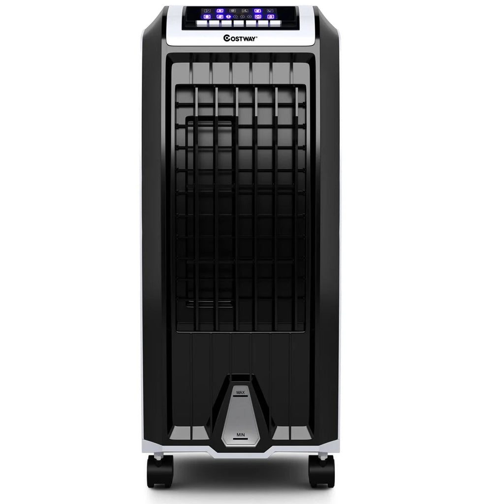 Costway Portable Evaporative Air Cooler Fan With Remote Control - 6.5L, White + Black