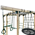 Lifespan Kids Premium Timber Jungle Gym Play Centre, 406cm x 196.2cm x 205cm, 5 Children, 50kg - Orangutan Climbing Cube