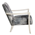 Bailey Street Home Gate House Mews 31 inch Accent Chair Charcoal/Gray/Blue Chenille/Natural Off-White Finish - 208-Bel-4361897