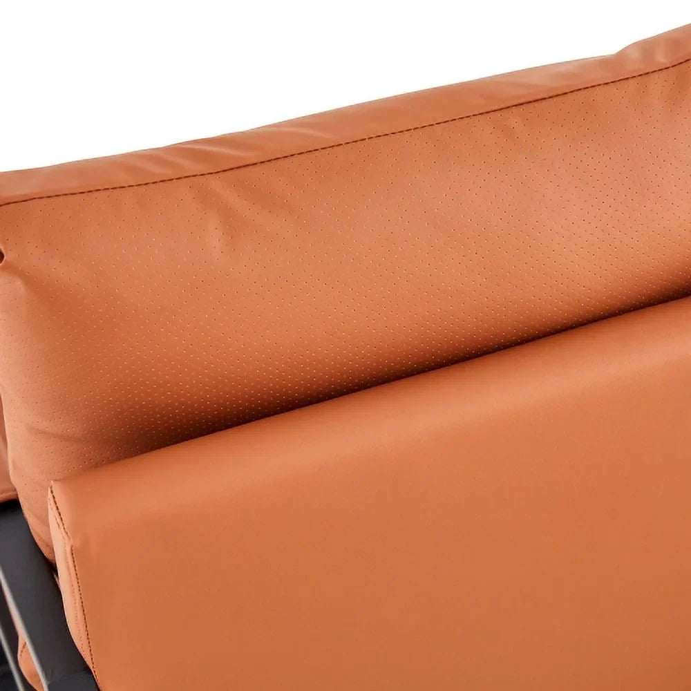 GVJMTKP Two-Seater Sofa Chair With 2 Pillows, PU Leather, Brown - SF-D008-BR