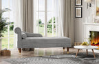Vesgantti Velvet Chaise Lounge, 59 in, Grey