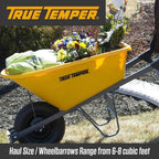 True Temper Poly Residential Wheelbarrow 6 cu ft - Total Control