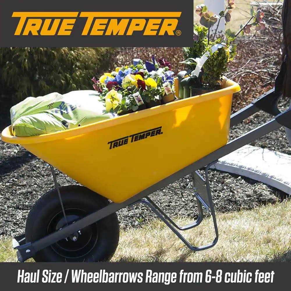 True Temper Poly Residential Wheelbarrow 6 cu ft - Total Control