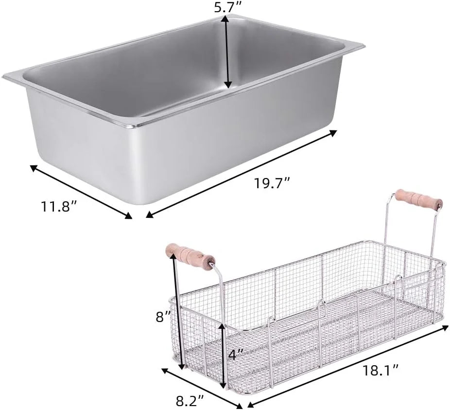 12 Liter Stainless Steel Deep Fryer With Basket Strainer, Adjustable Temperature And Timer