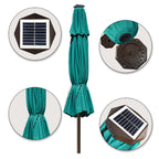 EliteShade 9ft Market Patio Umbrella With 80 LED Lights, Ruby
